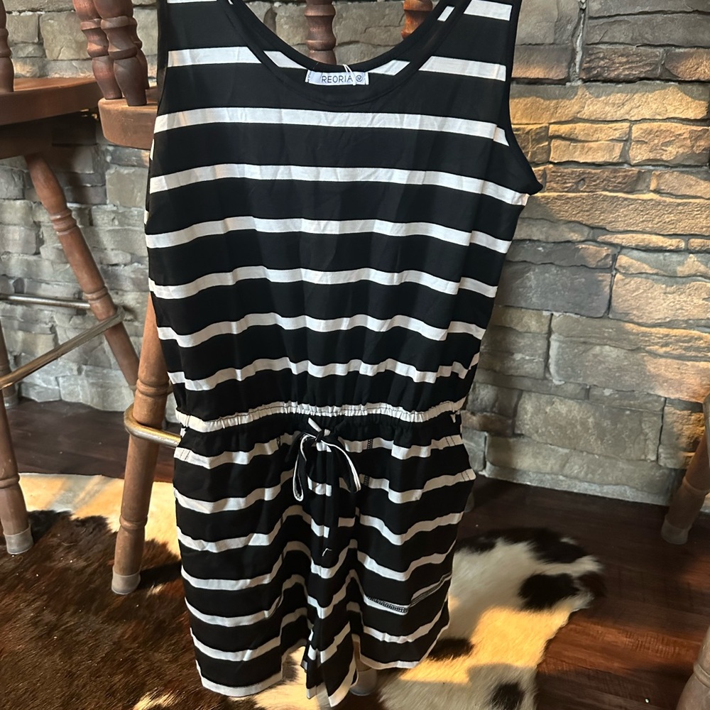 Women’s brand new black and white romper.